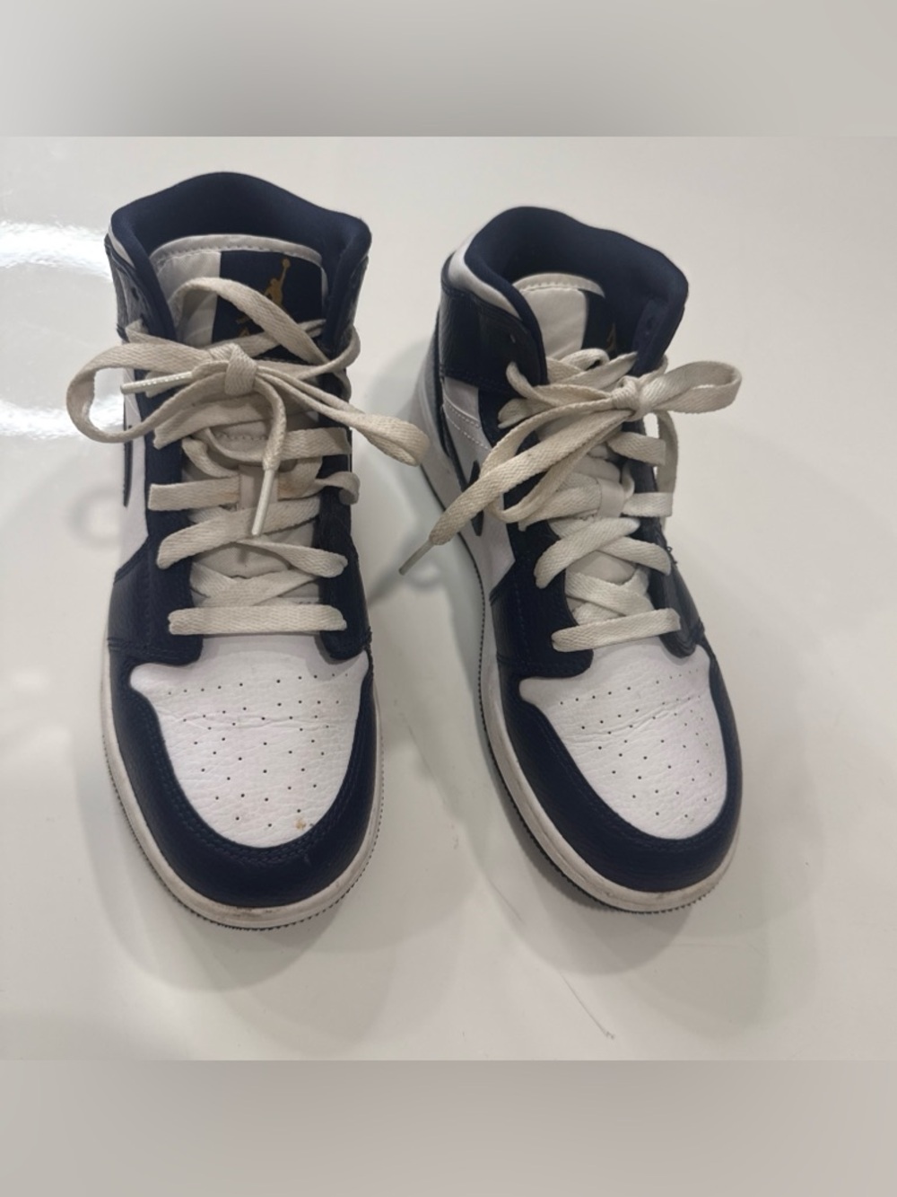 Nike Air Jordan 1 Mid GS Obsidian 554724-174 5.5Y - Euro 38 A050426